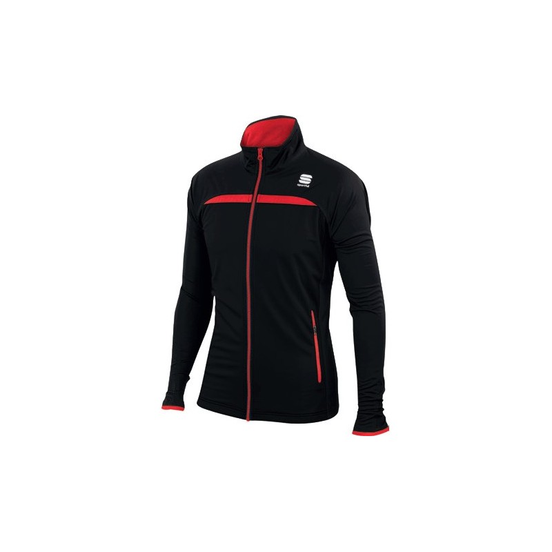 Jakke Sportful Engadin Wind Jacket svart-rød Jakke Sportful Engadin Wind Jacket svart-rød